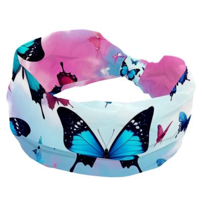 1 Pack Headbands for Women Non Slip Elastic Sports Hair Bands for Women, Soft Cloth Headband for Workout Yoga Fashion Hair Accessories,Art Butterfly-995