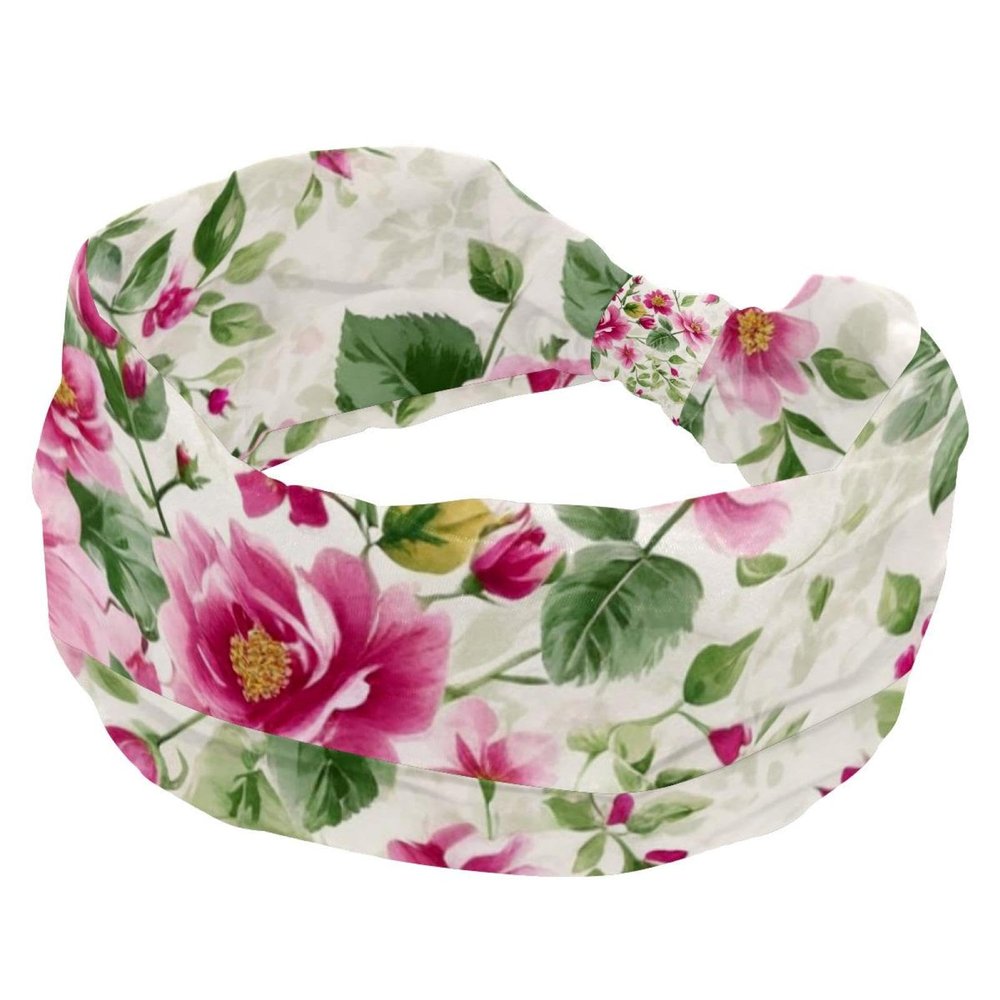 1 Pack Art Flower-702 Elastic Soft Fabric Non-Slip Women's Fashion Headbands - Soft, Wide, and Stylish for All Occasions