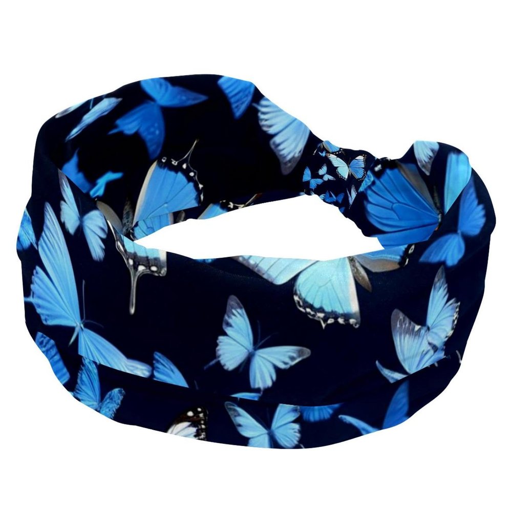 1 Pack Art Butterfly-978 Elastic Soft Fabric Non-Slip Women's Fashion Headbands - Soft, Wide, and Stylish for All Occasions