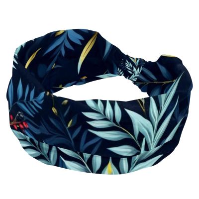 1 Pack Art Leaf-228 Elastic Soft Fabric Non-Slip Women's Fashion Headbands - Soft, Wide, and Stylish for All Occasions