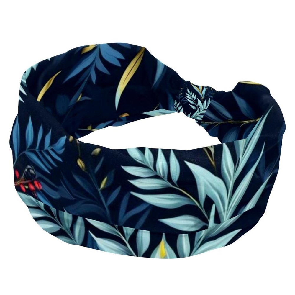 1 Pack Art Leaf-228 Elastic Soft Fabric Non-Slip Women's Fashion Headbands - Soft, Wide, and Stylish for All Occasions