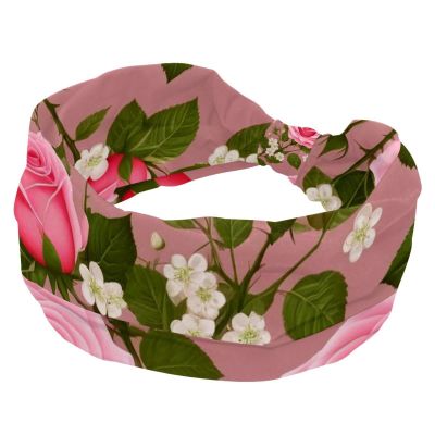 1 Pack Art Flower-696 Elastic Soft Fabric Non-Slip Women's Fashion Headbands - Soft, Wide, and Stylish for All Occasions