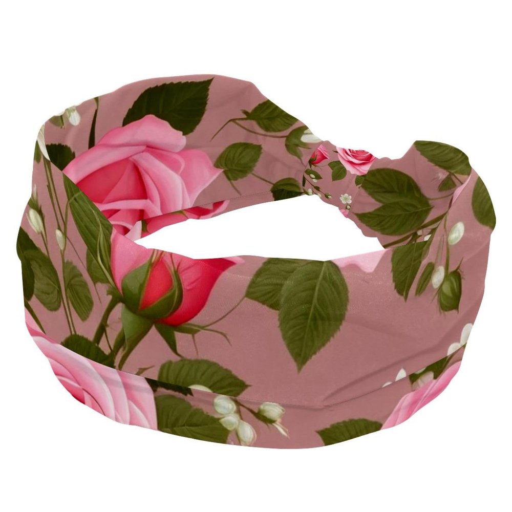 1 Pack Headbands for Women Non Slip Elastic Sports Hair Bands for Women, Soft Cloth Headband for Workout Yoga Fashion Hair Accessories,Art Flower-695
