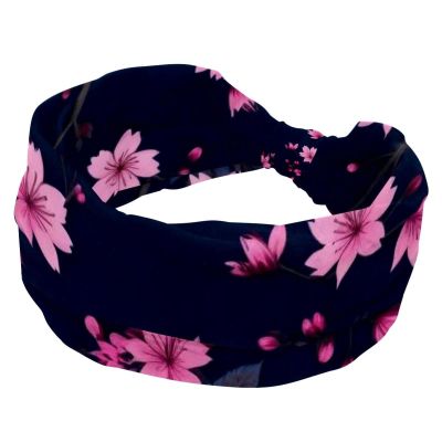 1 Pack Wide Headbands For Women Elastic Headband Pink Art Cherry Blossom-475 Head Bands Women's Hair Band Turban Workout Soft Sweat Hairband Accessories