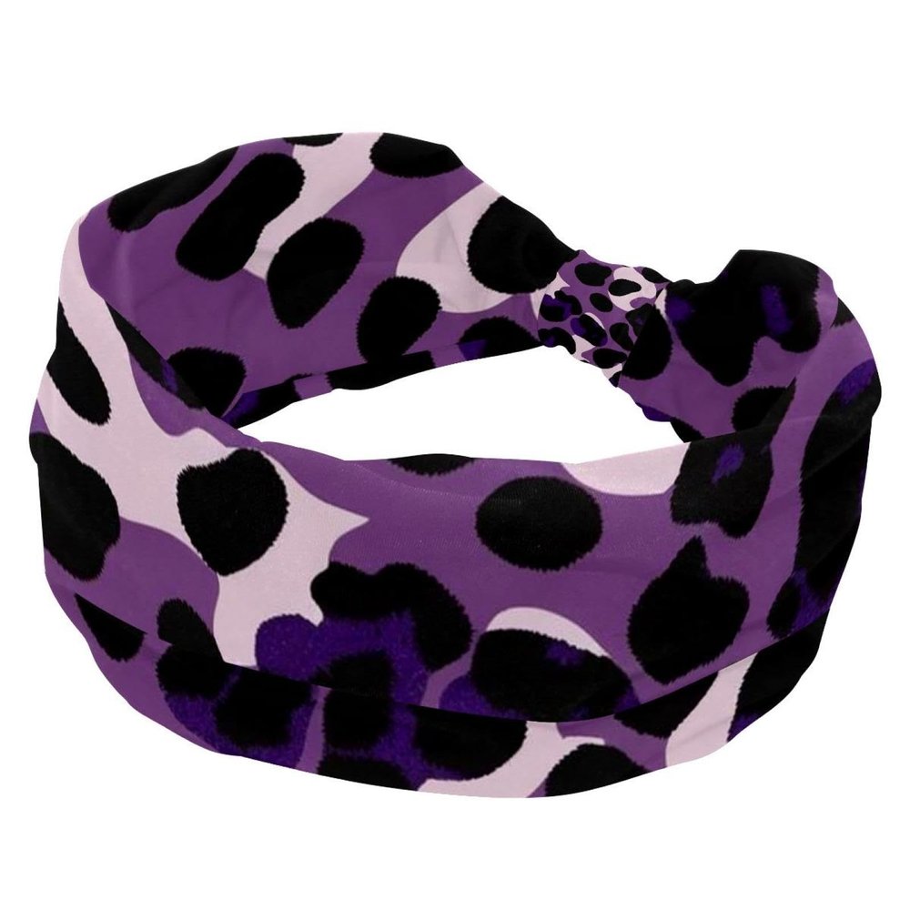 1 Pack Headbands for Women Non Slip Elastic Sports Hair Bands for Women, Soft Cloth Headband for Workout Yoga Fashion Hair Accessories,Art Leopard Print-1136