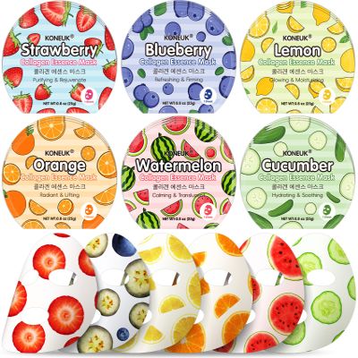 18 Pack Colorful Fruit Face Masks Skincare for Women, Bulk Sheet Hydrating Facial Mask for All Skin Types, Collagen Face Mask for Skin Care, Christmas Gifts, Stocking Stuffers and Spa Party Gifts