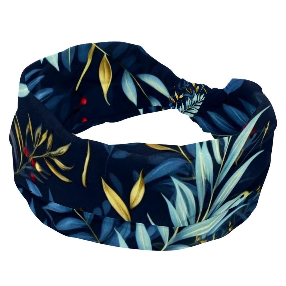 1 Pack Headbands for Women Non Slip Elastic Sports Hair Bands for Women, Soft Cloth Headband for Workout Yoga Fashion Hair Accessories,Art Leaf-227