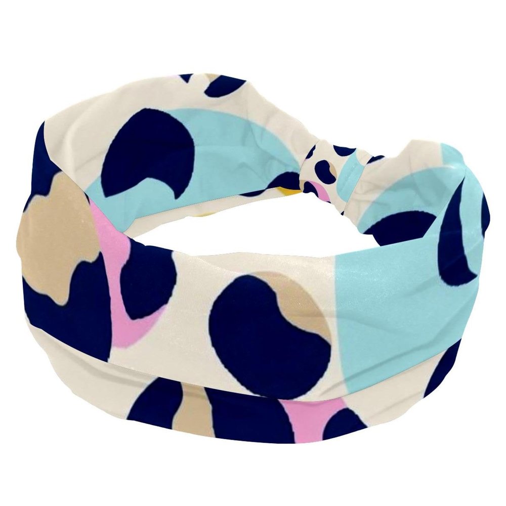 1 Pack Art Leopard Print-1128 Elastic Soft Fabric Non-Slip Women's Fashion Headbands - Soft, Wide, and Stylish for All Occasions
