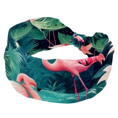 1 Pack Wide Headbands For Women Elastic Headband Pink Art Flamingo-541 Head Bands Women's Hair Band Turban Workout Soft Sweat Hairband Accessories
