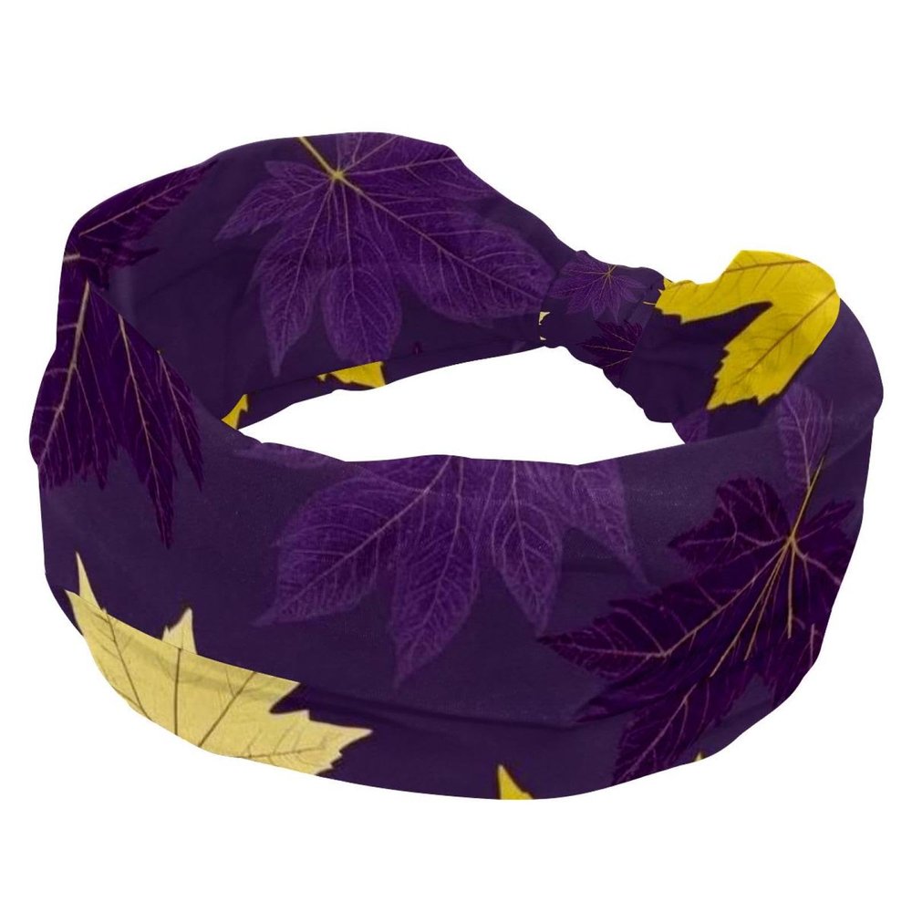 1 Pack Art Leaf-201 Elastic Soft Fabric Non-Slip Women's Fashion Headbands - Soft, Wide, and Stylish for All Occasions