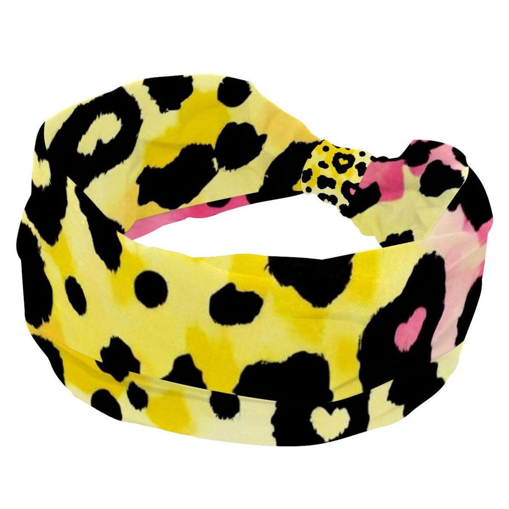 1 Pack Art Leopard Print-1107 Elastic Soft Fabric Non-Slip Women's Fashion Headbands - Soft, Wide, and Stylish for All Occasions