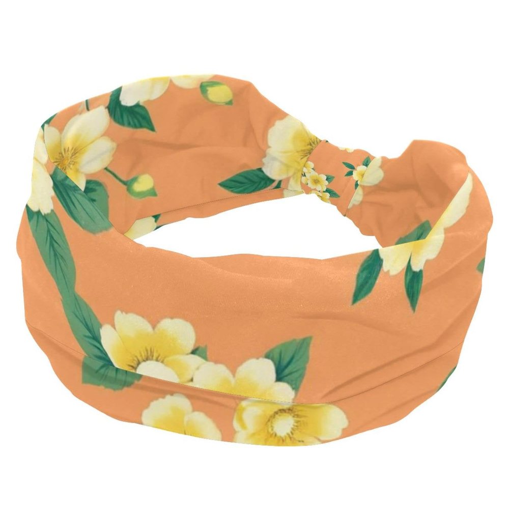 1 Pack Art Flower-681 Elastic Soft Fabric Non-Slip Women's Fashion Headbands - Soft, Wide, and Stylish for All Occasions