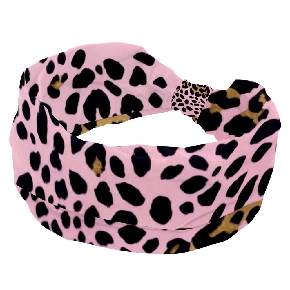 1 Pack Art Leopard Print-1089 Elastic Soft Fabric Non-Slip Women's Fashion Headbands - Soft, Wide, and Stylish for All Occasions