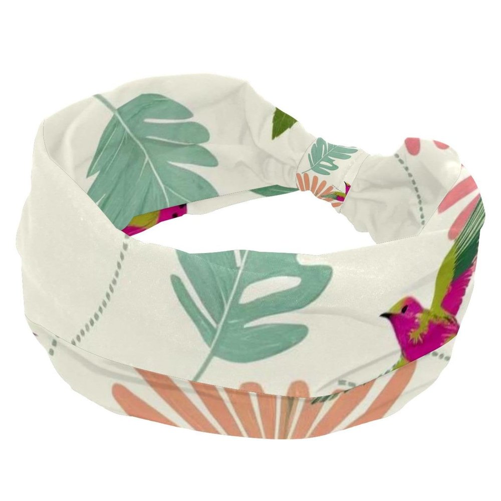 1 Pack Art Leaf-198 Elastic Soft Fabric Non-Slip Women's Fashion Headbands - Soft, Wide, and Stylish for All Occasions