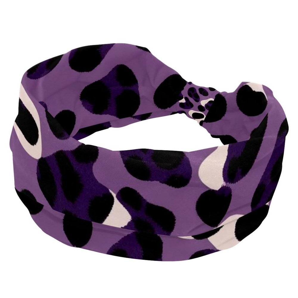 1 Pack Headbands for Women Non Slip Elastic Sports Hair Bands for Women, Soft Cloth Headband for Workout Yoga Fashion Hair Accessories,Art Leopard Print-1133