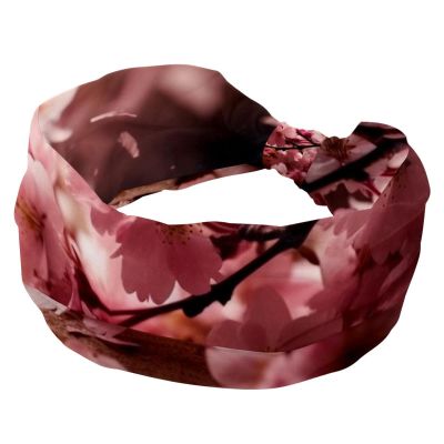 1 Pack Wide Headbands For Women Elastic Headband Pink Cherry Blossoms-373 Head Bands Women's Hair Band Turban Workout Soft Sweat Hairband Accessories