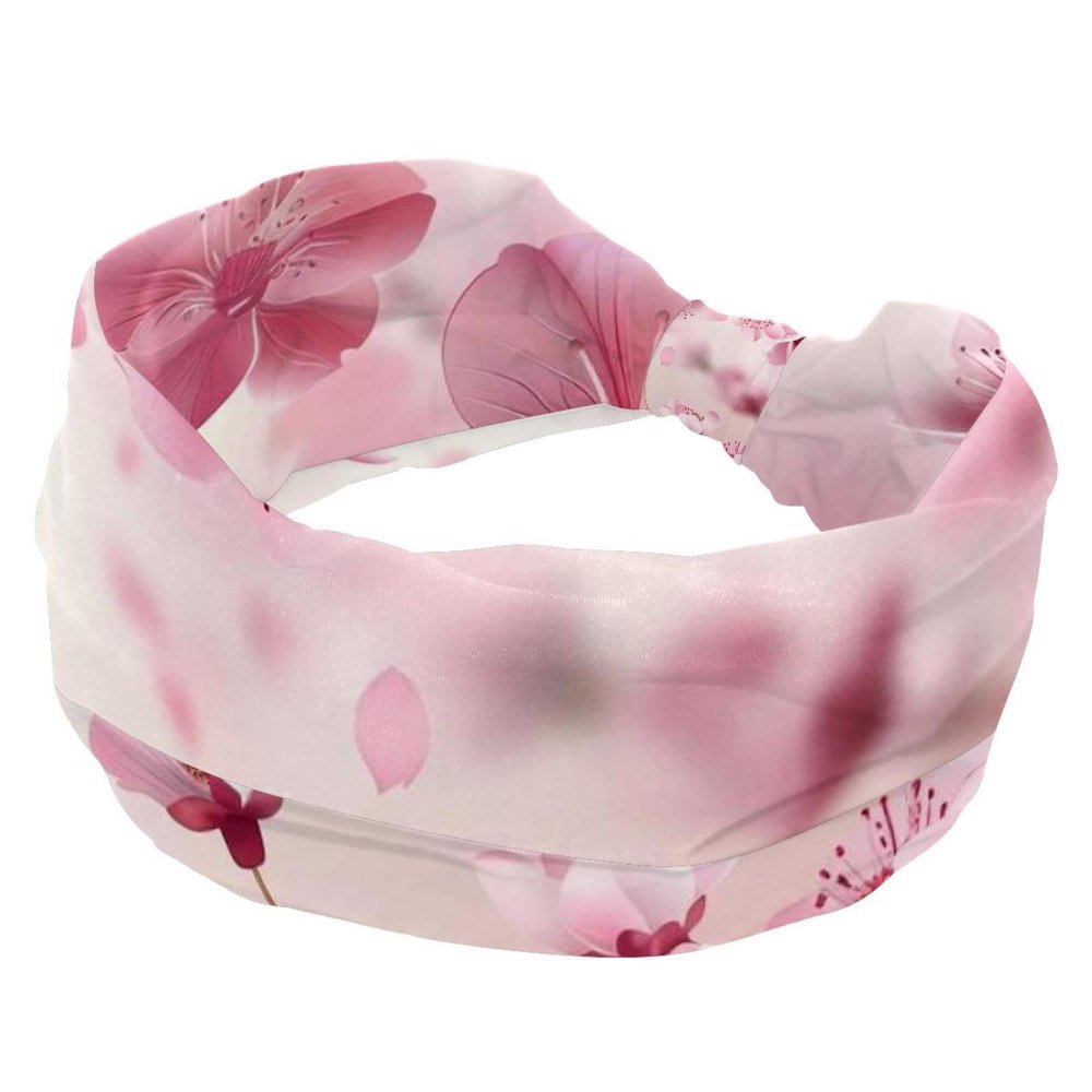 1 Pack Art Flower-714 Elastic Soft Fabric Non-Slip Women's Fashion Headbands - Soft, Wide, and Stylish for All Occasions