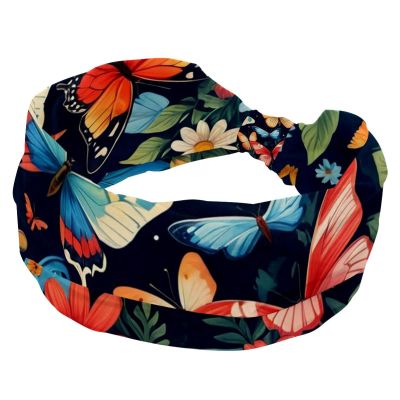 1 Pack Headbands for Women Non Slip Elastic Sports Hair Bands for Women, Soft Cloth Headband for Workout Yoga Fashion Hair Accessories,Art Butterfly-989