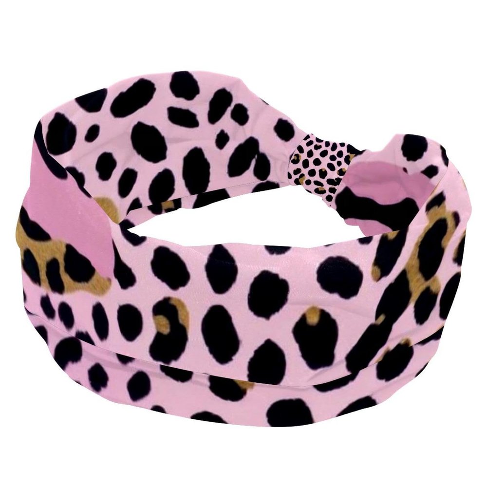 1 Pack Art Leopard Print-1083 Elastic Soft Fabric Non-Slip Women's Fashion Headbands - Soft, Wide, and Stylish for All Occasions