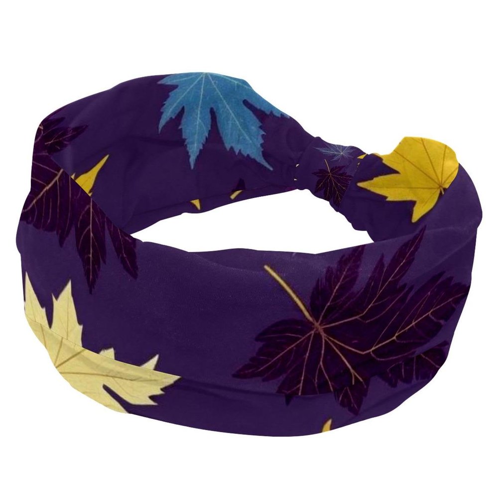 1 Pack Art Leaf-189 Elastic Soft Fabric Non-Slip Women's Fashion Headbands - Soft, Wide, and Stylish for All Occasions