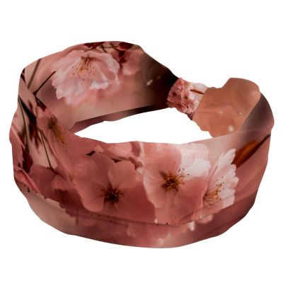 1 Pack Aesthetic Pink Cherry Blossom-483 Elastic Soft Fabric Non-Slip Women's Fashion Headbands - Soft, Wide, and Stylish for All Occasions