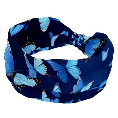 1 Pack Art Butterfly-975 Elastic Soft Fabric Non-Slip Women's Fashion Headbands - Soft, Wide, and Stylish for All Occasions