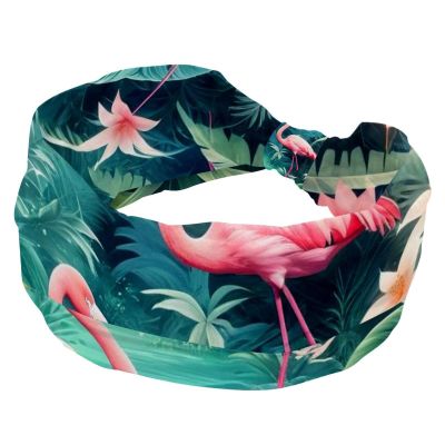 1 Pack Pink Art Flamingo-543 Elastic Soft Fabric Non-Slip Women's Fashion Headbands - Soft, Wide, and Stylish for All Occasions