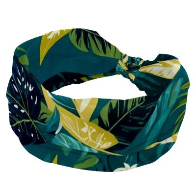 1 Pack Art Leaf-225 Elastic Soft Fabric Non-Slip Women's Fashion Headbands - Soft, Wide, and Stylish for All Occasions