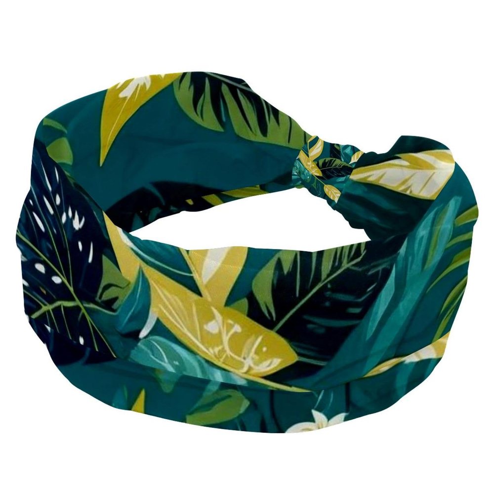 1 Pack Art Leaf-225 Elastic Soft Fabric Non-Slip Women's Fashion Headbands - Soft, Wide, and Stylish for All Occasions