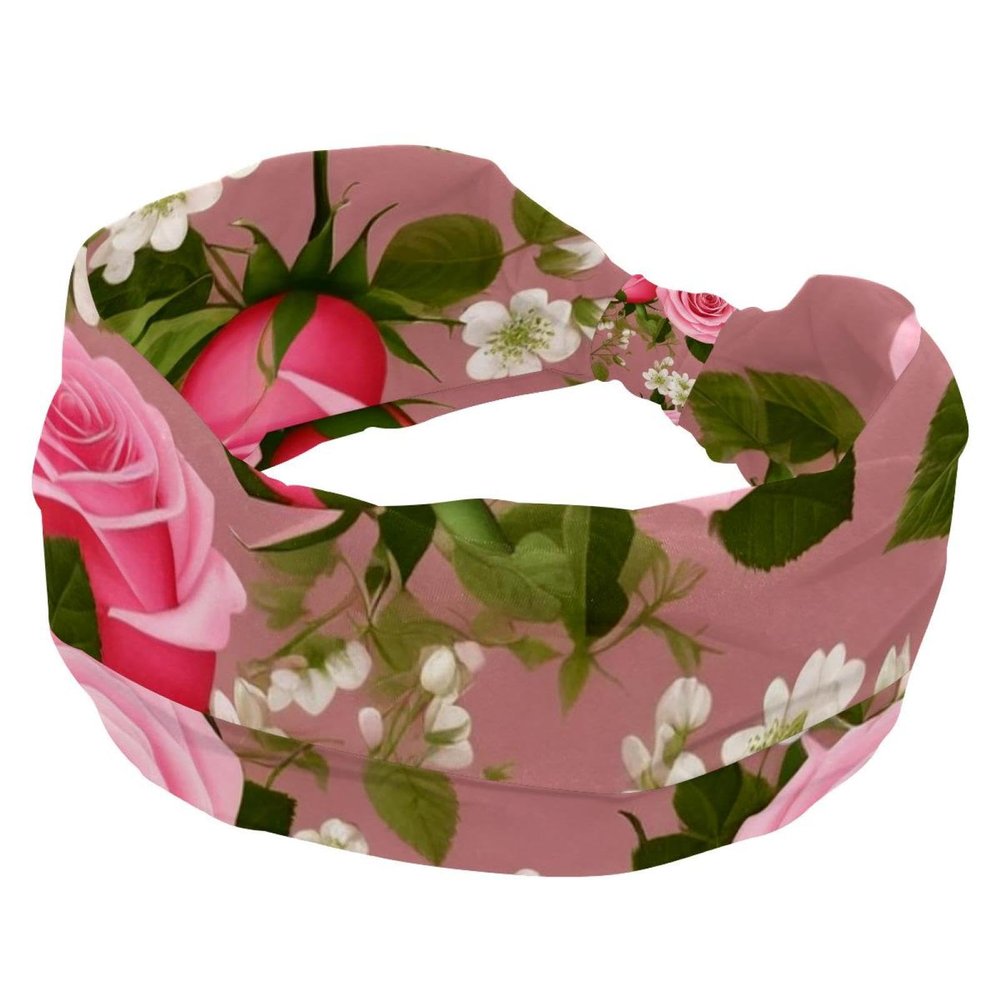 1 Pack Art Flower-693 Elastic Soft Fabric Non-Slip Women's Fashion Headbands - Soft, Wide, and Stylish for All Occasions