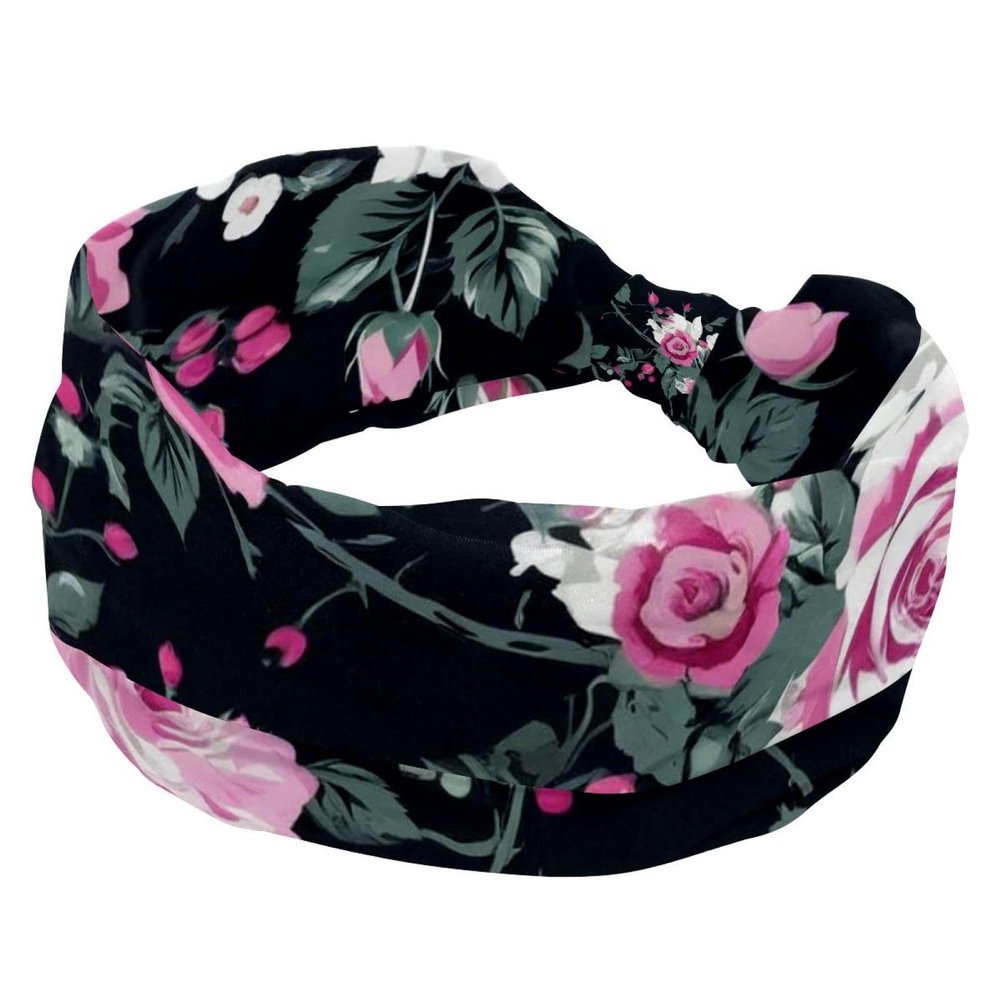 1 Pack Headbands for Women Non Slip Elastic Sports Hair Bands for Women, Soft Cloth Headband for Workout Yoga Fashion Hair Accessories,Art Flower-689