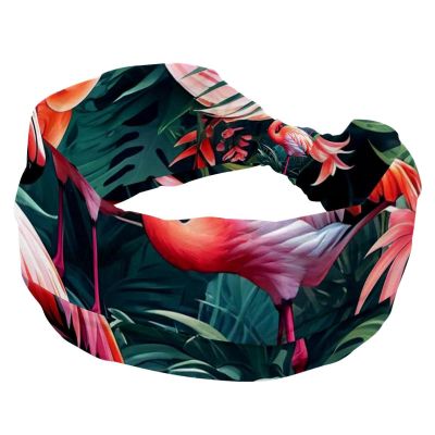 1 Pack Pink Art Flamingo-534 Elastic Soft Fabric Non-Slip Women's Fashion Headbands - Soft, Wide, and Stylish for All Occasions