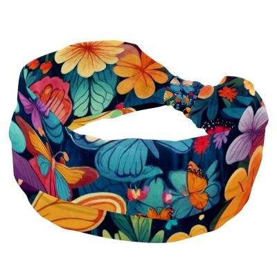 1 Pack Headbands for Women Non Slip Elastic Sports Hair Bands for Women, Soft Cloth Headband for Workout Yoga Fashion Hair Accessories,Colorful Butterfly-974