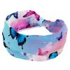 1 Pack Art Butterfly-996 Elastic Soft Fabric Non-Slip Women's Fashion Headbands - Soft, Wide, and Stylish for All Occasions view 1