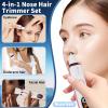 Mendaping 2025 Rechargeable Nose and Ear Hair Trimmer with LED Dispaly for Women Men,4 in 1 Painless Eyebrow & Facial Hair Trimmer with Powerful Motor,Ladies Wet & Dry Electric Razor (White) view 2