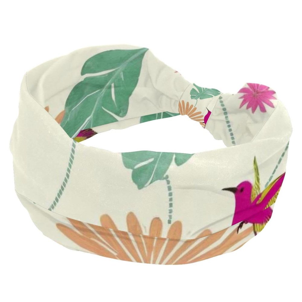 1 Pack Art Leaf-195 Elastic Soft Fabric Non-Slip Women's Fashion Headbands - Soft, Wide, and Stylish for All Occasions