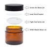 1.77oz Thick Small Glass Jars w/Lids & Inner Liners,WINCUR Refillable Cosmetic Lotion Containers Bottle Amber Glass Mason Jars for Cream, Honey, Jam, Jelly 10 Pack(Black Lids 2.2 * 1.77") view 3