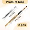 2 Packs Professional Lip Brush, Lipstick Brushes with Cap Lip Makeup Brushes for Lipstick Lips Gloss Lipsticks Brush Applicator for Women and Girls (gold + silver) view 2