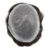 Super Thin Skin Mens Toupee 0.03mm Ultra Thin Skin Hair System For Men Human Hair Black Brown Blonde Gray V-looped Hairpiece 8''x10''100% Light Density, 360# Dark Brown With 60% Gray view 4