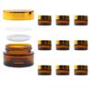0.71oz Thick Small Glass Jars w/Lids & Inner Liners,WINCUR Refillable Cosmetic Lotion Containers Bottle Amber Glass Mason Jars for Cream, Honey, Jam, Jelly 10 Pack(Gold Lids 1.81 * 1.3") view 1