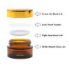0.71oz Thick Small Glass Jars w/Lids & Inner Liners,WINCUR Refillable Cosmetic Lotion Containers Bottle Amber Glass Mason Jars for Cream, Honey, Jam, Jelly 10 Pack(Gold Lids 1.81 * 1.3") view 3