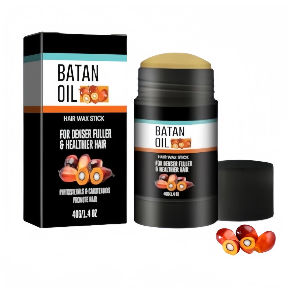 Satinox Batan Oil Hair Wax Stick, Organic Hair Styling Stick for Hair Edge Control, Non-greasy for Woman Man, 1.4 Oz (1 Pack)