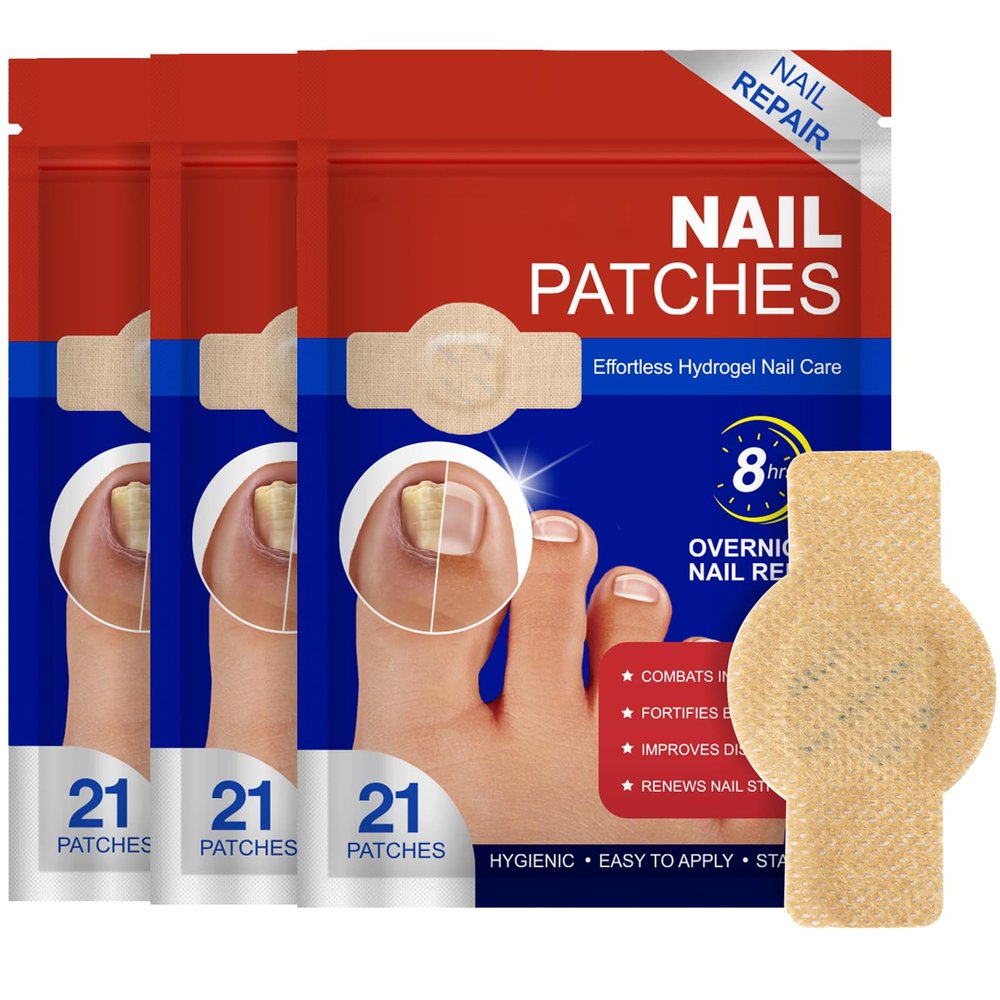 Nail Patches for Toenails & Fingernails  63Pcs Parches para uas con hongos, 8-Hour Fungus Nail Care Repair Stickers for Damaged Nails, for Extra Strengthening, Safe for Sensitive Skin