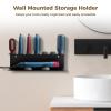 wkao Black Metal Wall-Mounted Storage Rack, Compatible with, Hair Tool Organizer for Curling Iron Attachments, Accessories Holder view 4