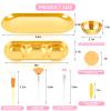 26Pcs Esthetician Supplies for Facials Set - 3 Stainless Steel Gold Mixing Bowls Gold Small Serving Tray 3 Compartment Serving Tray 3 Facial Fan Brushes 6 Face Mask Applicator Brush 12 Face Sponges view 2
