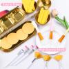26Pcs Esthetician Supplies for Facials Set - 3 Stainless Steel Gold Mixing Bowls Gold Small Serving Tray 3 Compartment Serving Tray 3 Facial Fan Brushes 6 Face Mask Applicator Brush 12 Face Sponges view 3
