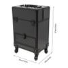 lkoewqzamx 4-in-1 Professional Makeup RollingTrolley Train Case with Lock and Key Diamond Pattern for Travel Makeup/Nail Art/Hair Styling view 2
