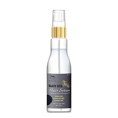 Black Seed Hair Serum forDry & Frizzy Hair | Gives Smooth Silky Touch & Instant Shine And Softness Enriched with Fenugreek & Essential Oils 100ml (Serum)