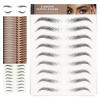 20 Sheets Eyebrow Tattoo Waterproof Eyebrow Sticker, 4D Hair Like Natural Fake Tattoo Eyebrows Peel Off Instant Transfers Brows Shaper Eyebrow Makeup Sticker for Women Girls, Tapered Black view 1
