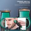 VGR 885 S2 Cordless Barber Clippers and Trimmers Kit, Professional Hair Clippers for Men, Haircut Kit with DLC-Coated Ceramic Blades, 21-Speed Roller, 2 Magnetic Charging Bases, LED Display, Green view 4